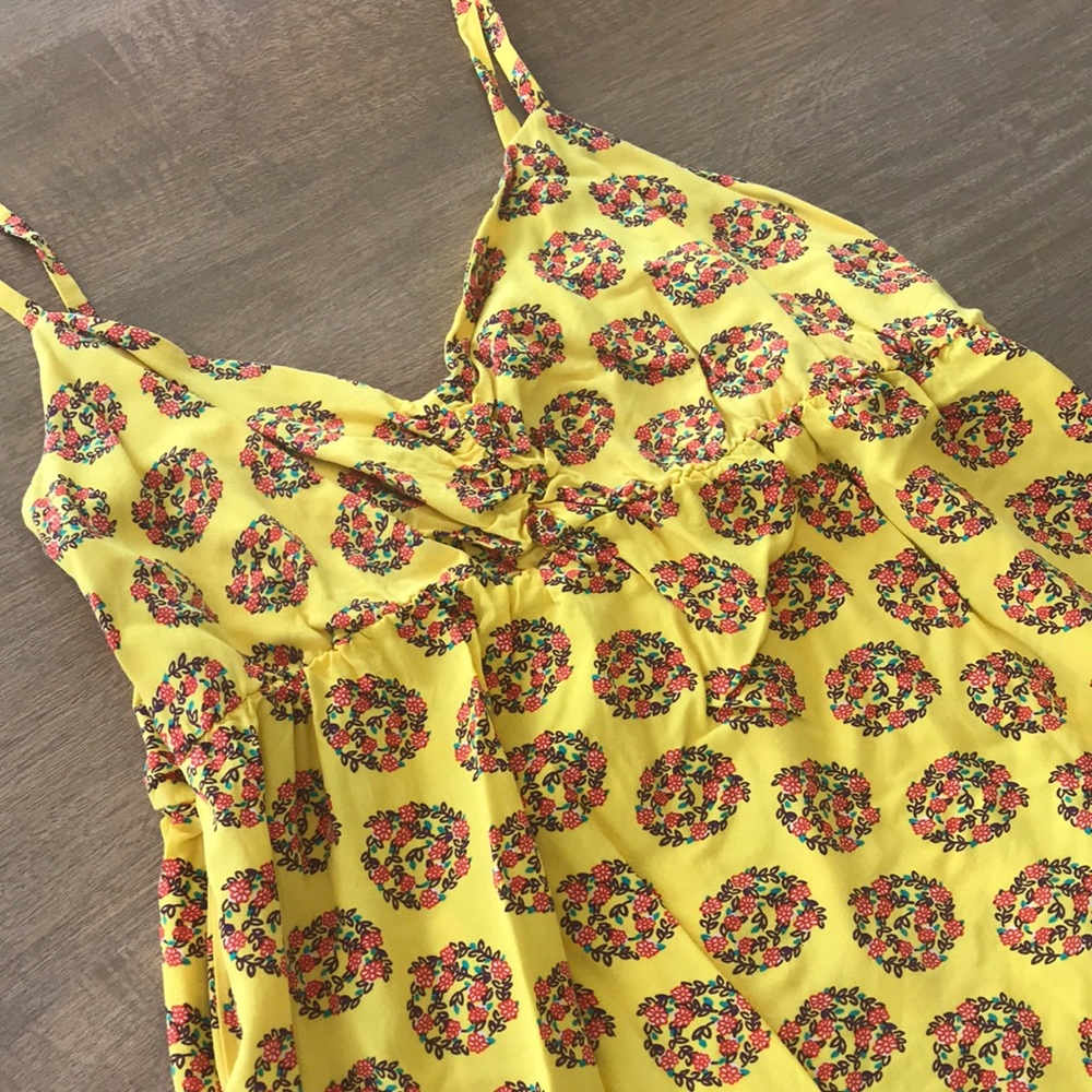 Yellow Dress w/ Floral Pattern